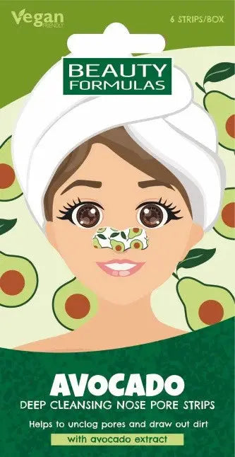 Beauty Formulas Nose Pore Strips Avocado – 6 pcs BEAUTY FORMULAS
