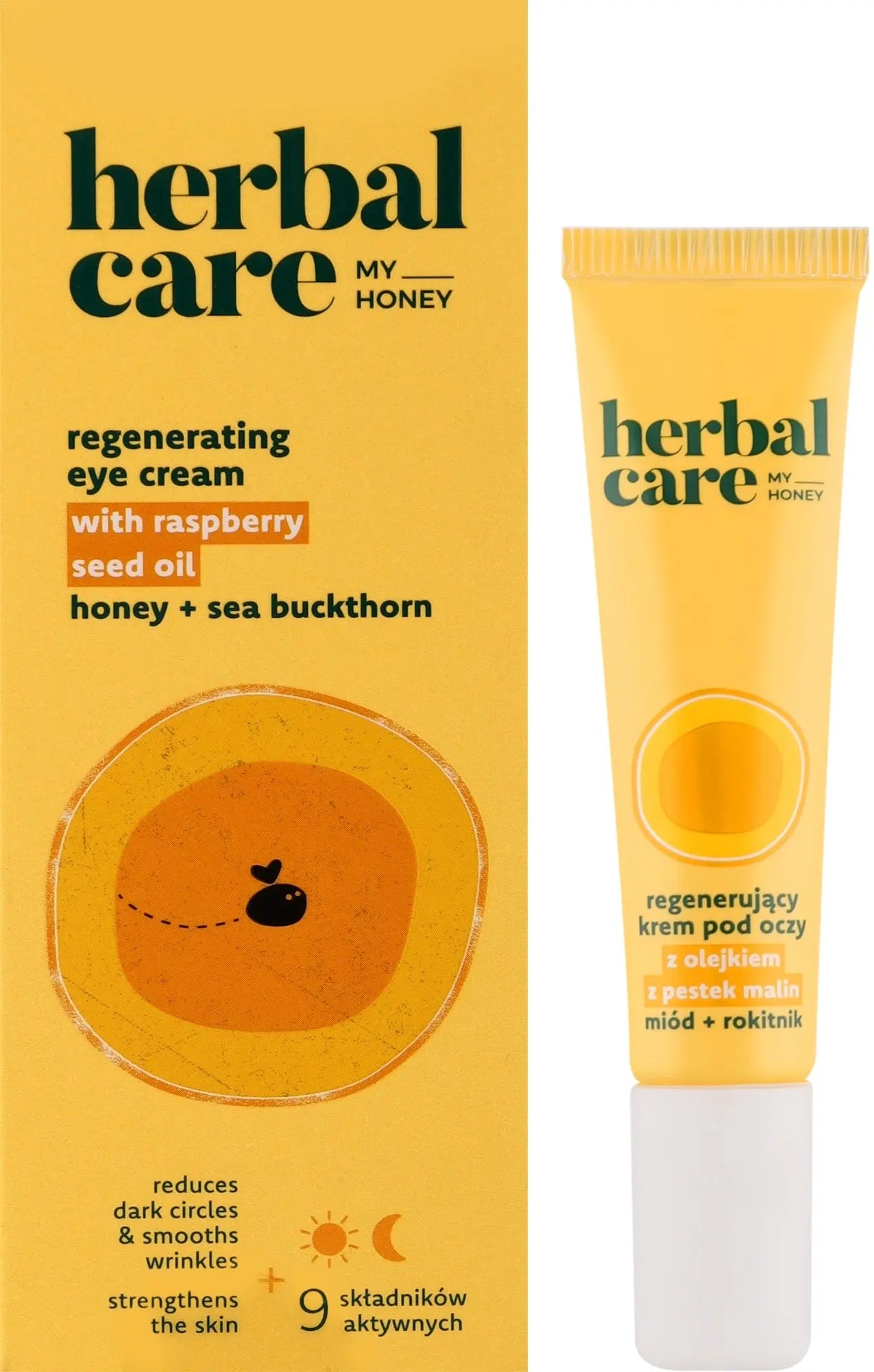 HERBAL CARE My Honey Regenerating Eye Cream with Raspberry Seed Oil + Honey & Sea Buckthorn (Day & Night) 15 ml HERBAL CARE