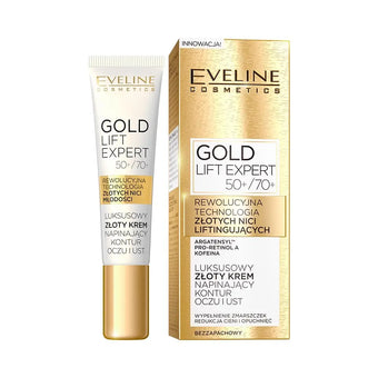 compare product Eveline Gold Lift Expert 50+/70+ luksuslik pinguldav silma- ja huulekontuuri kreem 15 ml