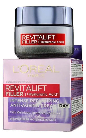compare product LOREAL Revitalift Filler [HA] intensiivselt täitev vananemisvastane päevakreem 50 ml