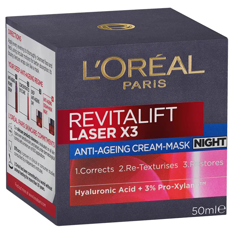 LOREAL Revitalift Laser x3 Anti-aging cream with triple effect on the night 50 ml LOREAL