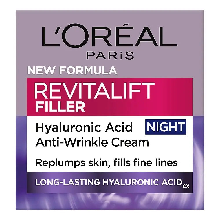 L’Oréal Revitalift Filler 40+ Anti-Wrinkle Night Cream with Hyaluronic Acid 50 ml LOREAL