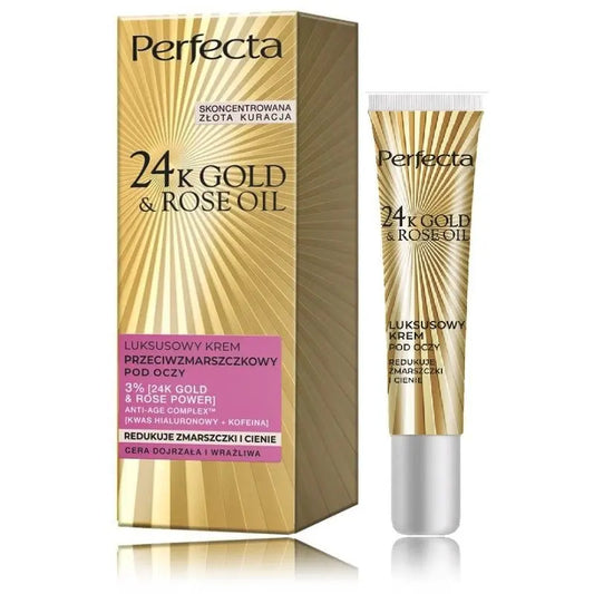 PERFECTA 24K Gold & Rose Oil Luxury Anti-Wrinkle Eye Cream 15 ml PERFECTA