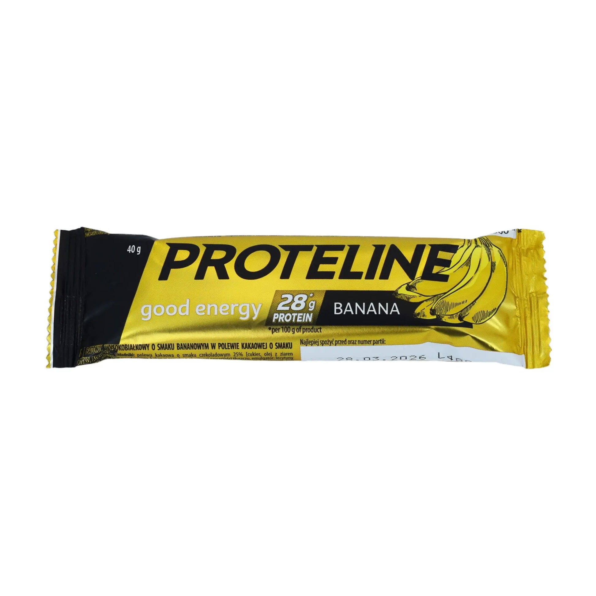 PROTELINE - Banana flavored protein bar with confectionery glaze (40g) PROTELINE
