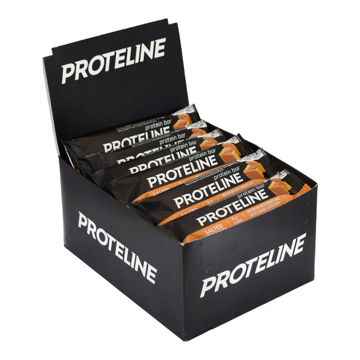 PROTELINE - Protein bar with peanuts and salted caramel glazed with confectionery glaze (40g) PROTELINE