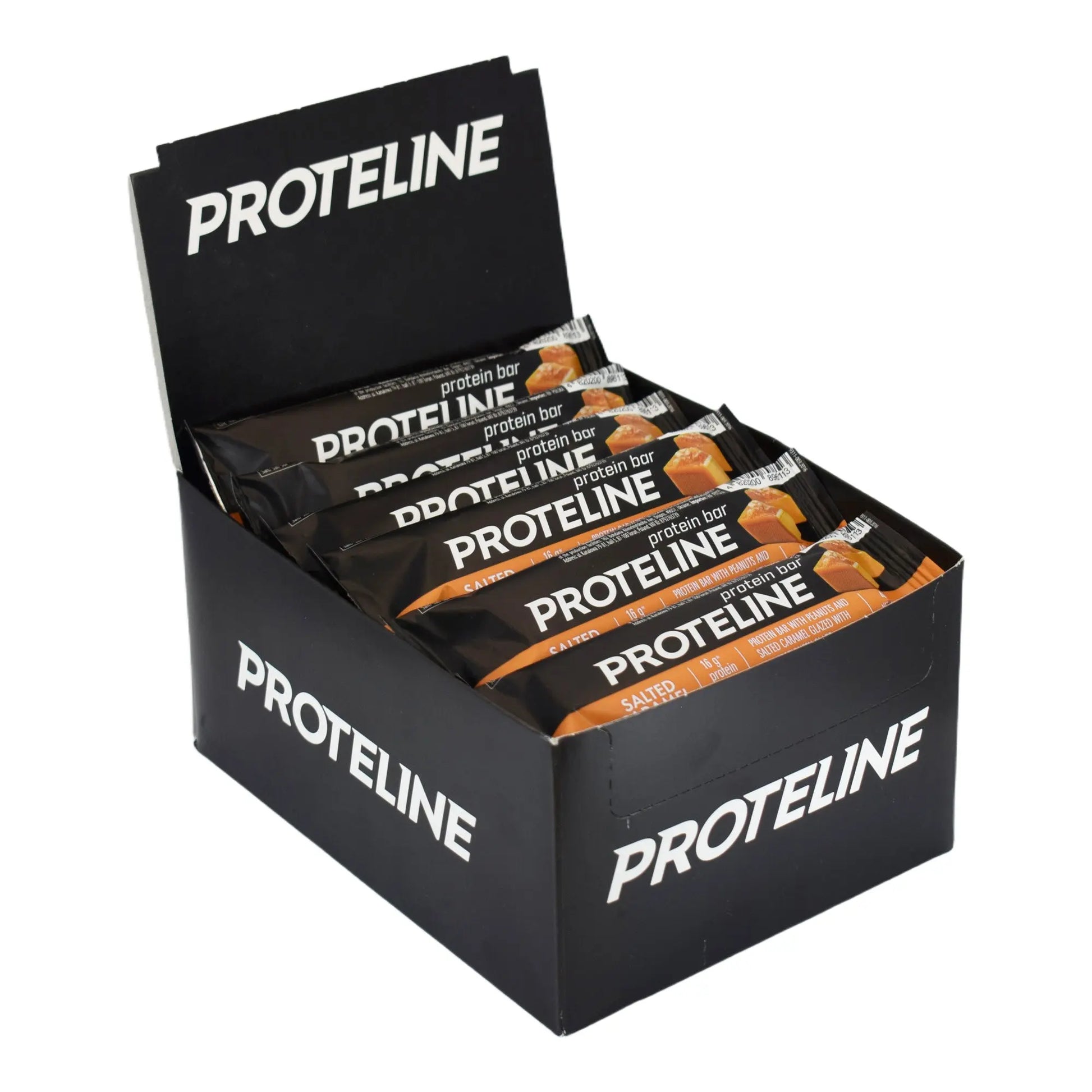 PROTELINE - Protein bar with peanuts and salted caramel glazed with confectionery glaze (40g) PROTELINE
